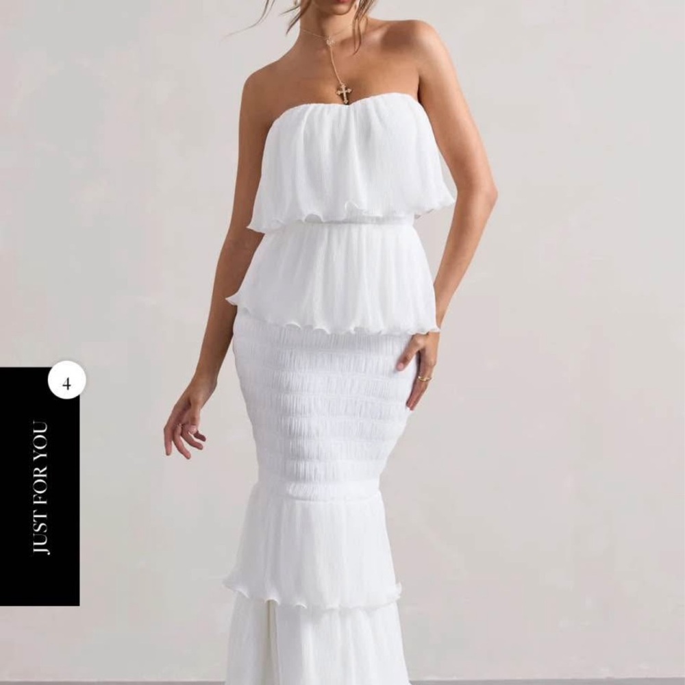 Chic White Strapless Maxi Dress